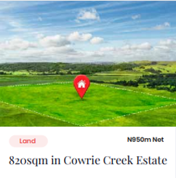 Land for sale Cowie Creek Estate, Along Lekki Expressway Lekki Lagos