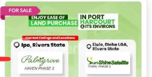 Land for sale Ipo/palmgroove Estate/new Int'l Airporr Ikwerre Rivers