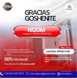 Land for sale Fairmont Garden, Lekki Scheme 2/ Gracias Goshenite/atican Beach Abraham adesanya estate Ajah Lagos