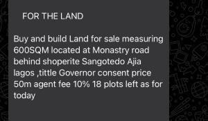 Land for sale By Shoprite Sangotedo Ajah Lagos