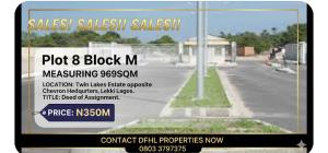 Land for sale Opposite Chevron Hqs Twin Lakes Estate Lekki Expressway Lekki Lagos