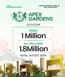 Land for sale Apex Gardens Estate Located At Off Itokin Ikorodu Road, Ijebu Ode Ijebu Ode Ogun