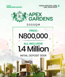 Land for sale Apex Garden Located At Osasa Apaledo, Ijebu Ode Ogun