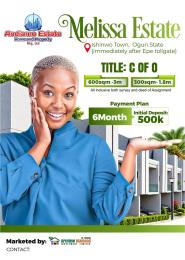 Land for sale Melissa Estate, Ishinwo Epe Lagos