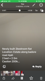 2 bedroom Flat / Apartment for rent Long Badore Road Ajah Badore Ajah Lagos