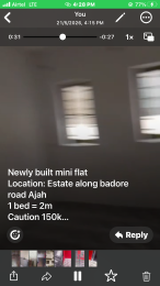 1 bedroom Flat / Apartment for rent Badore Road Ajah Badore Ajah Lagos