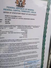 Land for sale F01 Behind Military Pension Board Kubwa Abuja