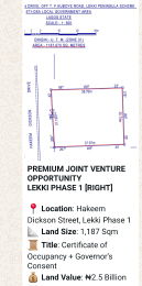 Land for sale Hakeem Dickson Street Lekki Phase 1 Lekki Lagos