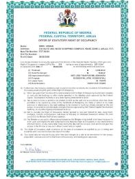 Land for sale Central Area Abuja