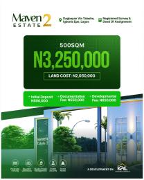 Land for sale Maven Estate Phase 2 Located At Dagbayan Via Talashe Igbonla Epe Lagos