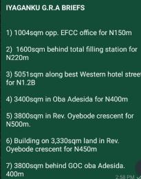 Land for sale Iyaganku Gra Ibadan Iyanganku Ibadan Oyo