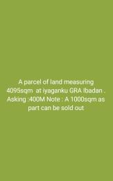 Land for sale Iyaganku Gra Ibadan Oyo
