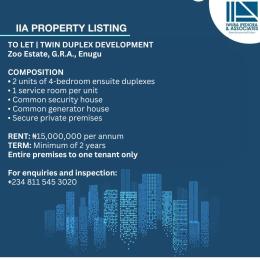 4 bedroom House for rent Zoo Estate Enugu Enugu