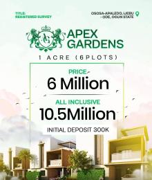 Land for sale Apex Gardens Estate Located At Osasa Apaledo Ijebu Ode Ogun